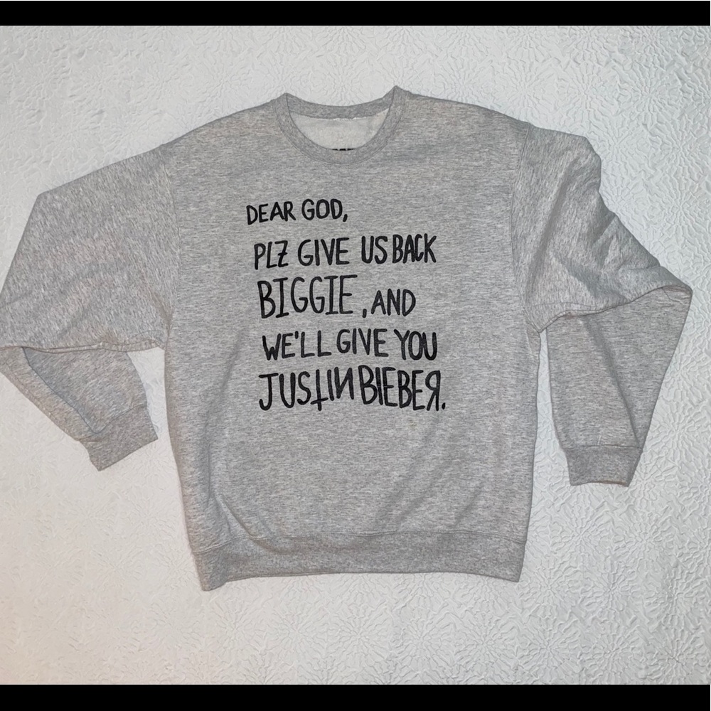 Notorious B.I.G. Justin Beiber sweatshirt